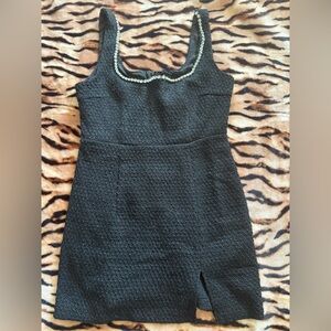 Forever 21 Black Mini Dress with Rhinestone Trim